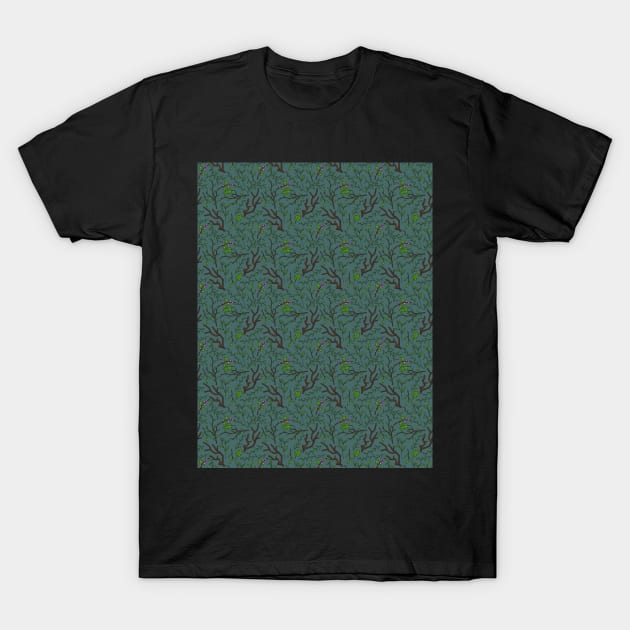 Deep dark forest. Saturated dark pattern. T-Shirt by 2dsandy